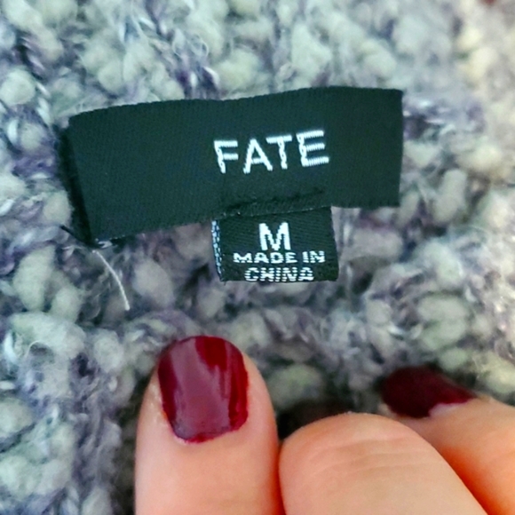 🎉 HP 🎉 Like New 💜 Fate, contrast Long sleeve crewneck sweater 💜 Wmn Medium - Picture 7 of 11